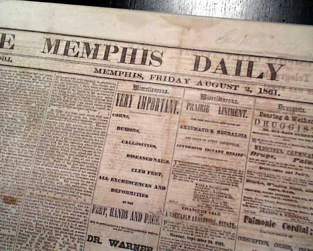 auditorium tæt Smil Memphis, Tennessee Confederate newspaper... - RareNewspapers.com