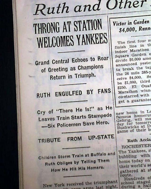 Babe Ruth Led the Underdog 1928 New York Yankees World Series