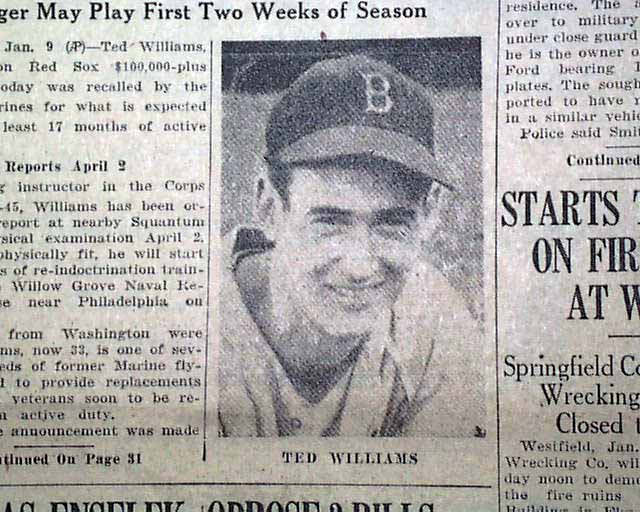 Ted Williams Military Call 1952.... -