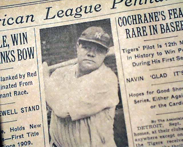 On this day in history, September 24, 1934, Babe Ruth plays his last game  for the New York Yankees