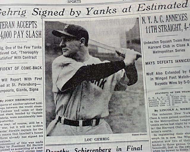 Lou Gehrig's final years