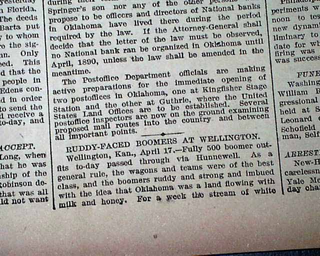 The Oklahoma Land Rush of 1889...