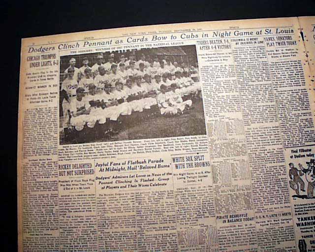 Year of Jackie Robinson - The Bums Brooklyn Dodgers win pennant 