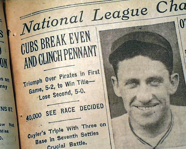 Chicago Cubs win 1932 pennant....