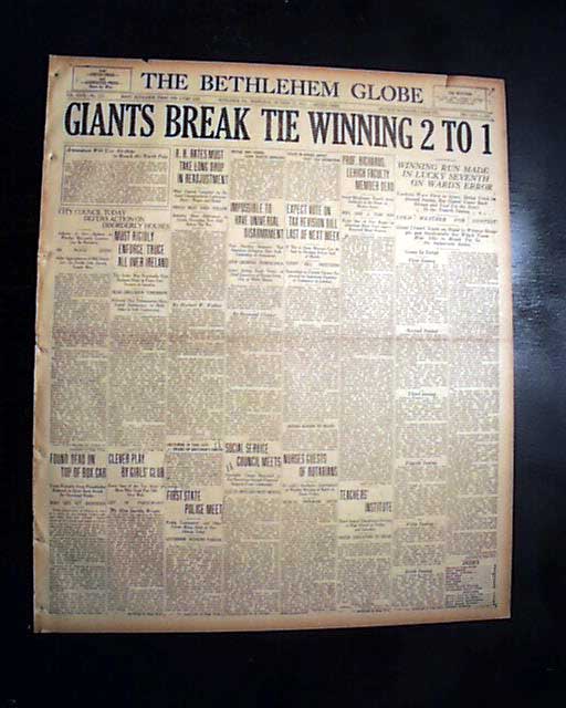 October 13, 1921: Giants beat Yankees 1-0 to clinch World Series