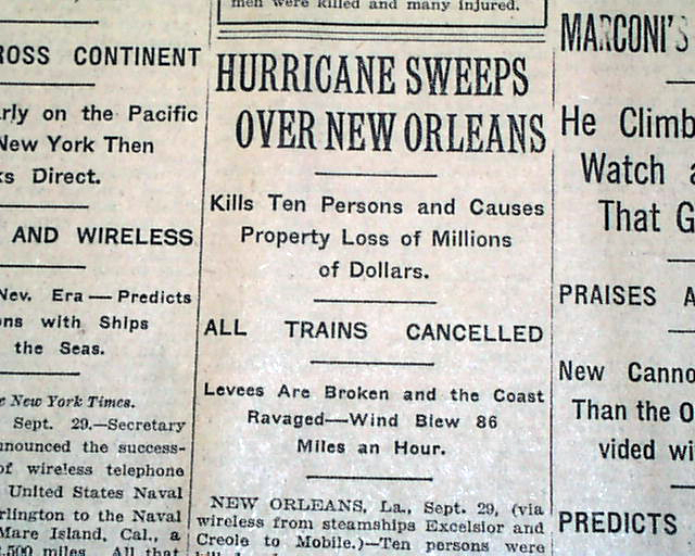 Louisiana Hurricane History List SEMA Data Coop