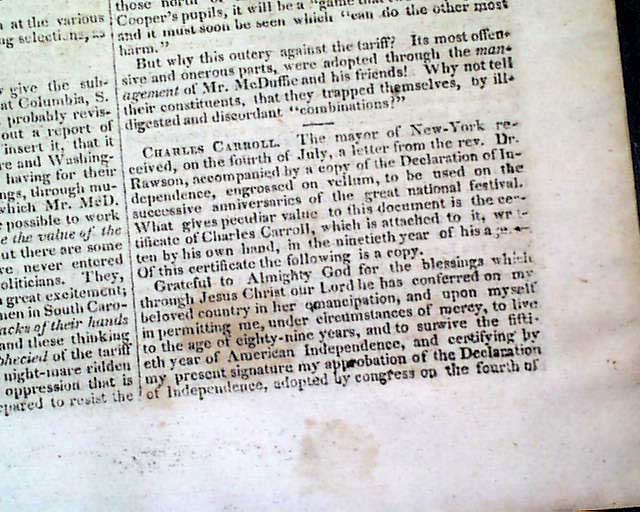 Charles Carroll & the Declaration of Independence...