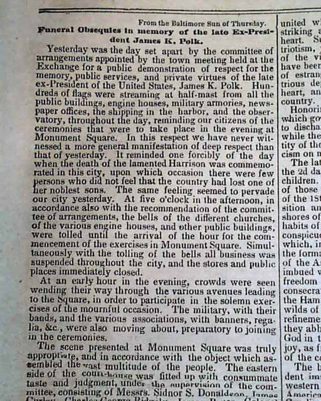 James K. Polk funeral....