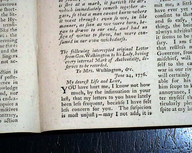 Washington's touching letter to his wife...