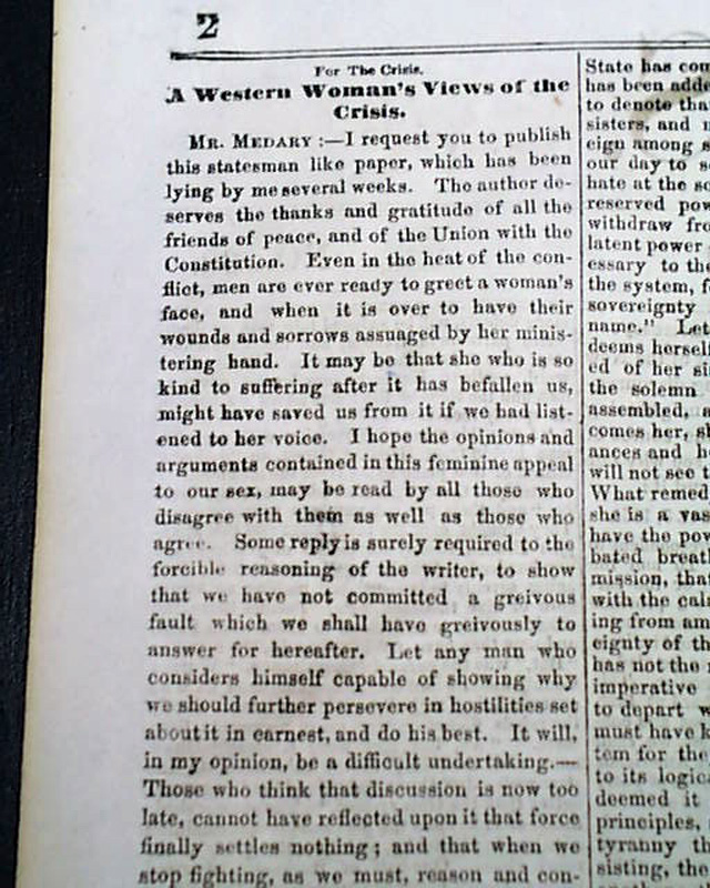 "Confederate" newspaper from the North...