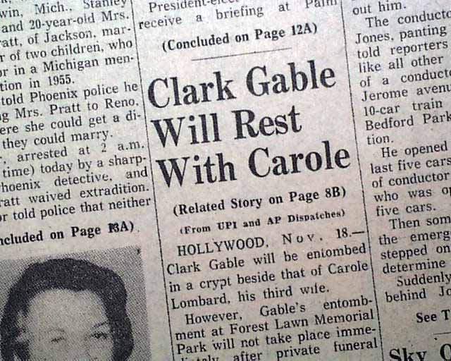 Death Of Clark Gable.... - RareNewspapers.com