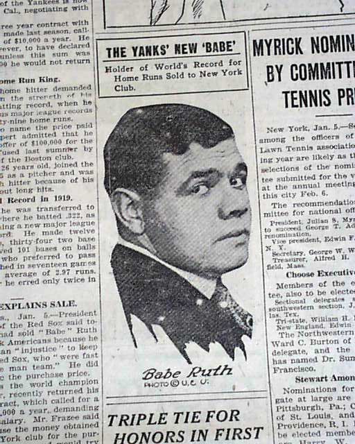 Babe Ruth Sold to Yankees