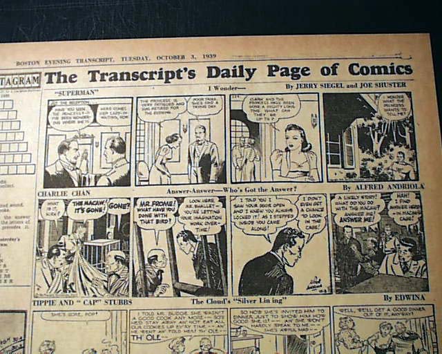 Superman comic strip from the first year of publication ...