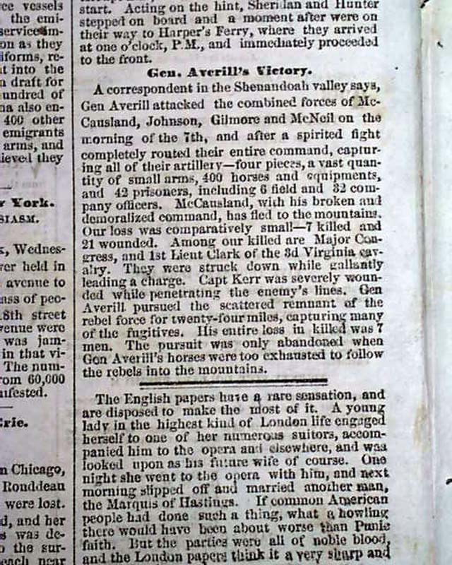 Battle of Moorefield, West Virginia...