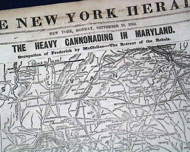 1862 Civil War Map - Frederick MD....