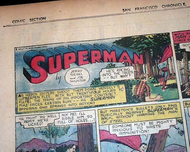 Superman color comic strip (#8) from the first year of publication ...