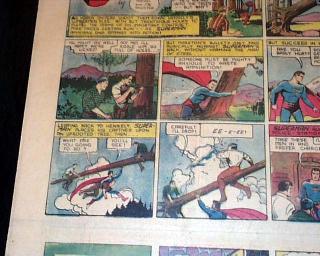 Superman color comic strip (#8) from the first year of publication ...