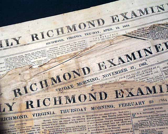 Three Confederate newspapers...