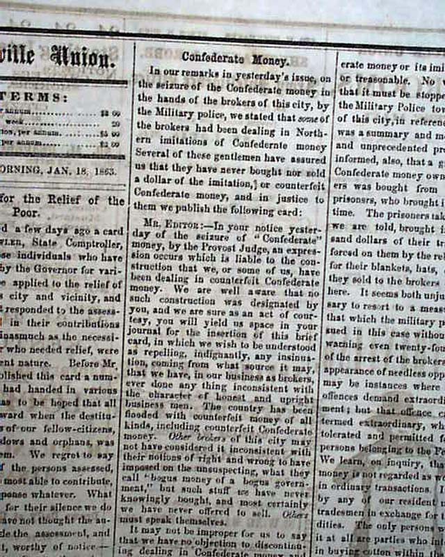 Civil War news in a Nashville occupation newspaper... - RareNewspapers.com