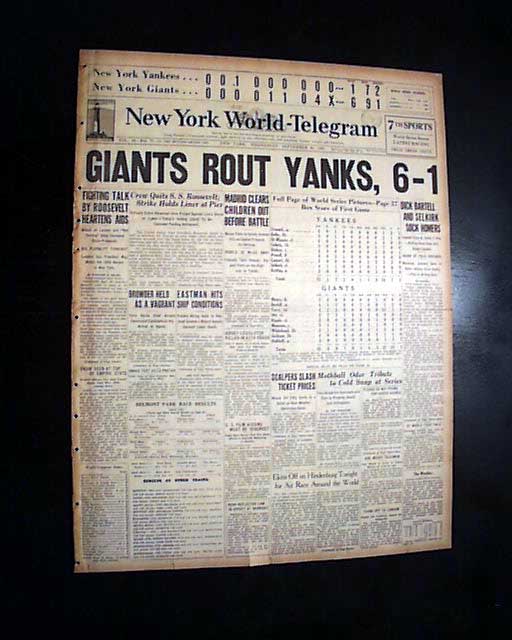 Yankees win game 1 in 1936 World Series 