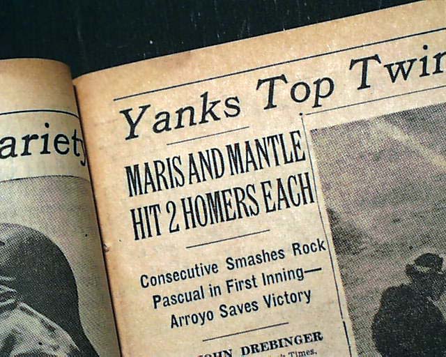 Mickey Mantle 4 home runs in a row...