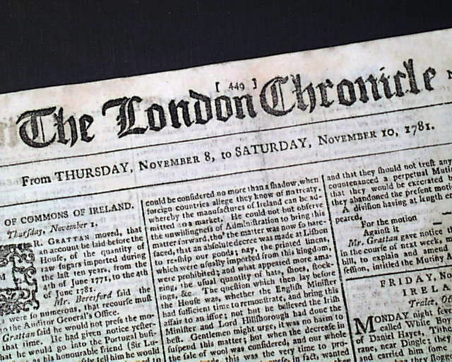 Much on the closing actions of the Revolutionary War...