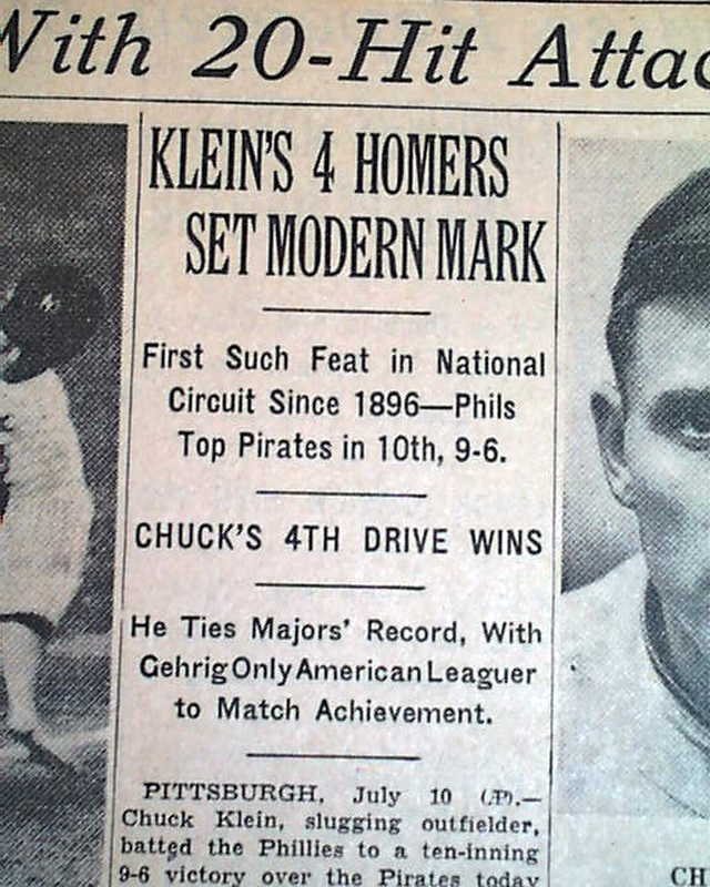 Celebrating the Hoosier Hammer Chuck Klein, born today in 1904