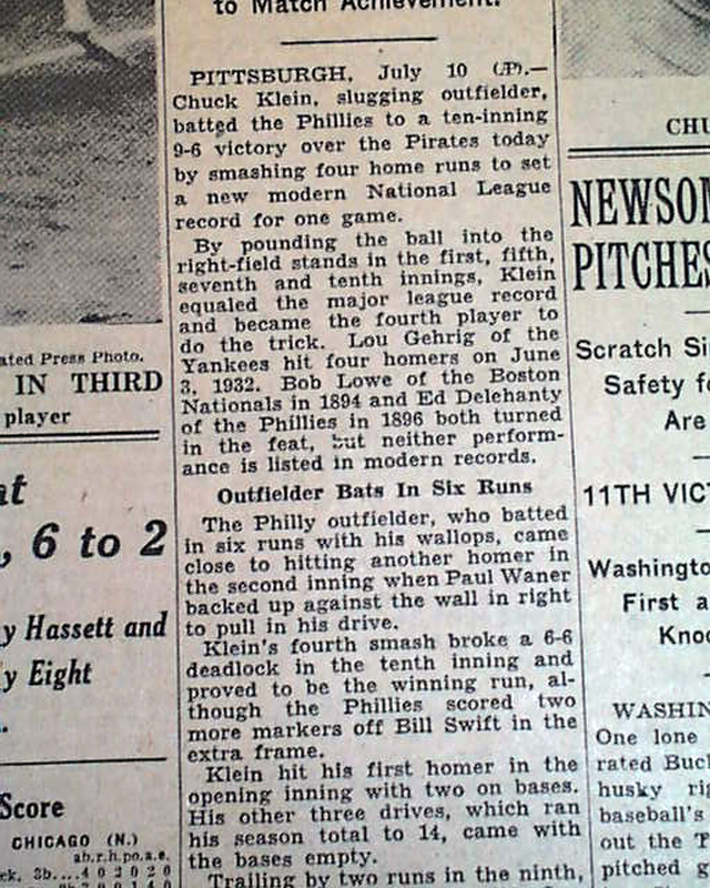 Celebrating the Hoosier Hammer Chuck Klein, born today in 1904