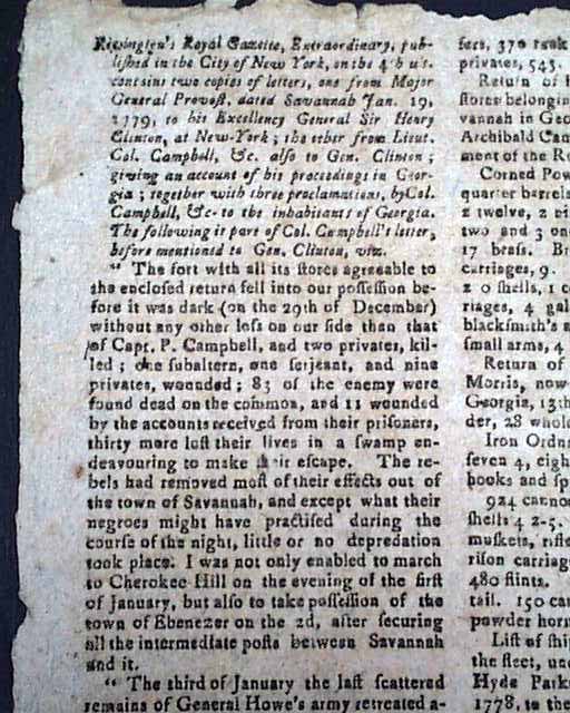 The British capture Savannah in the Revolutionary War