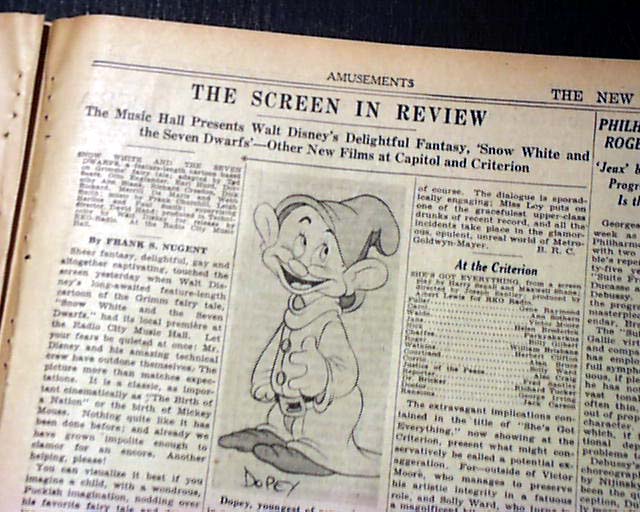 Walt Disney's first feature-length animated film... - RareNewspapers.com