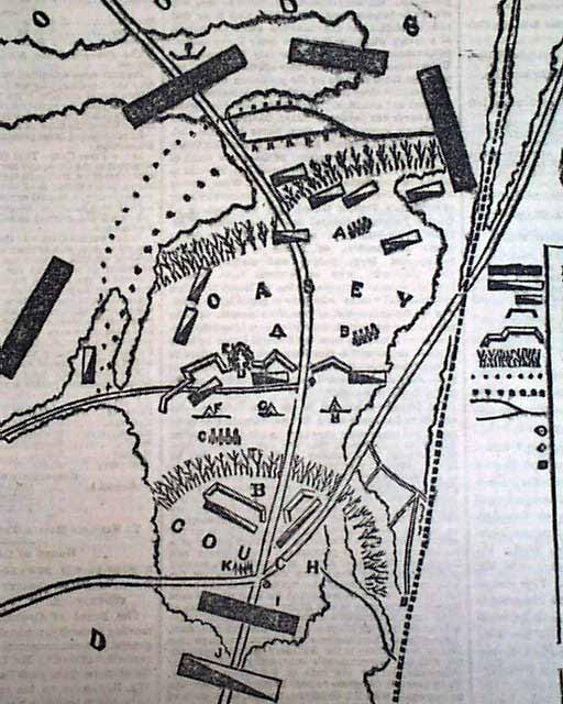 Civil War map of the battle of Fair Oaks, or Seven Pines ...