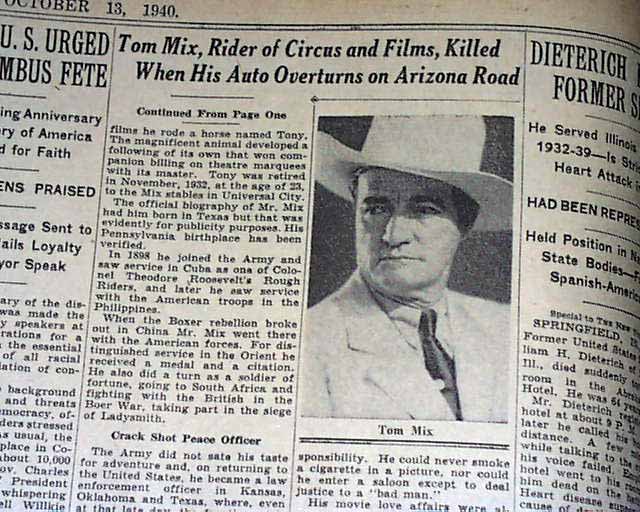 Image result for the death of tom mix