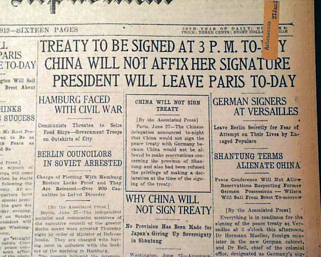 Treaty of Versailles...
