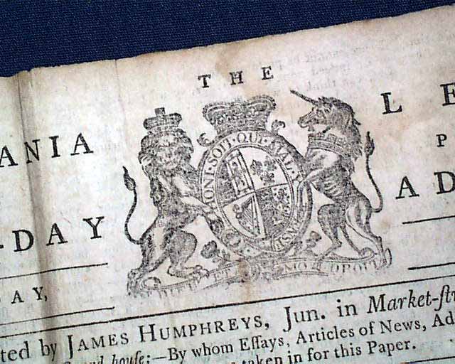 A Tory newspaper printed in British-occupied Philadelphia... The Battle of Germantown...
