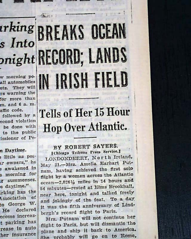 Amelia Earhart Flies Solo Across The Atlantic In 1932 