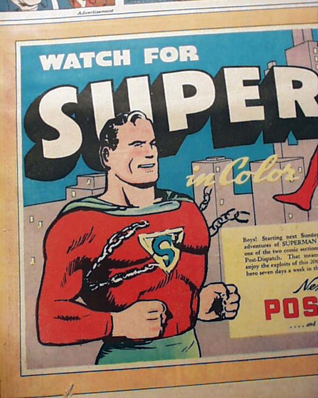 Promoting the release of the first color Superman comic ...