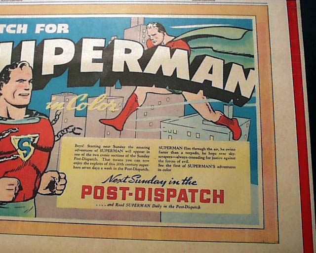 Promoting the release of the first color Superman comic ...