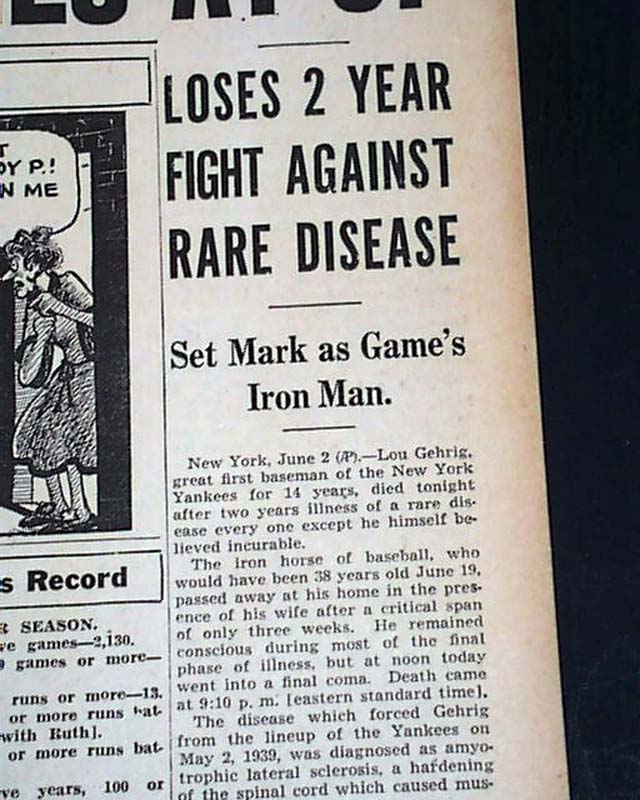 ALS: The Disease that Stopped “The Iron Horse,” Lou Gehrig