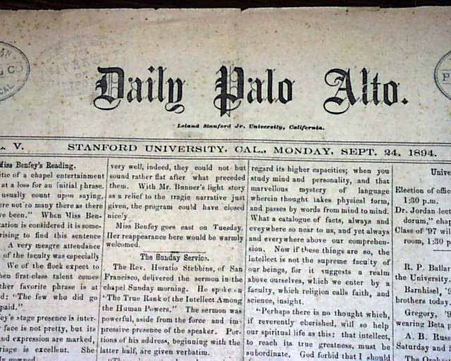 School newspaper from Stanford University...