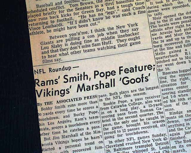 Vikings: 50 years later, Jim Marshall's wrong-way run remains an