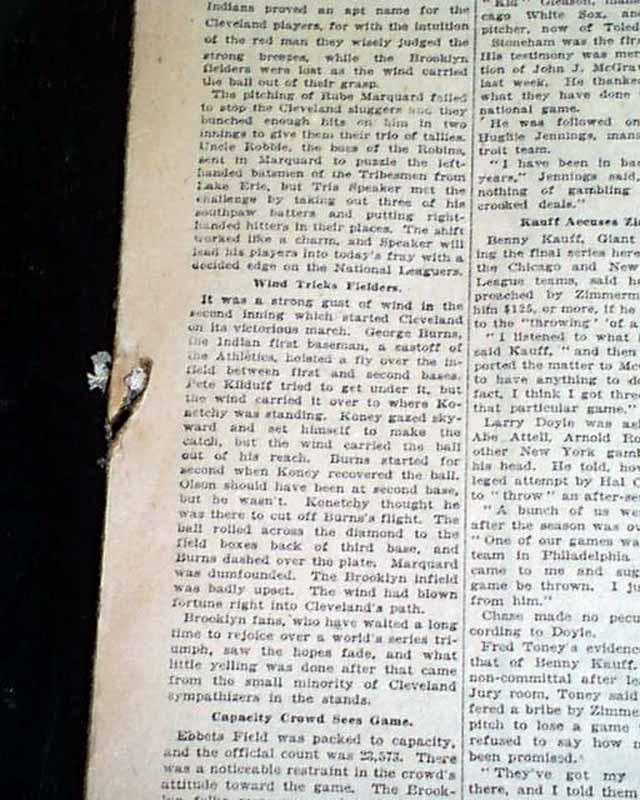 Lot Detail - RARE HIGH-GRADE 1920 WORLD SERIES PROGRAM BROOKLYN DODGERS AT  CLEVELAND INDIANS