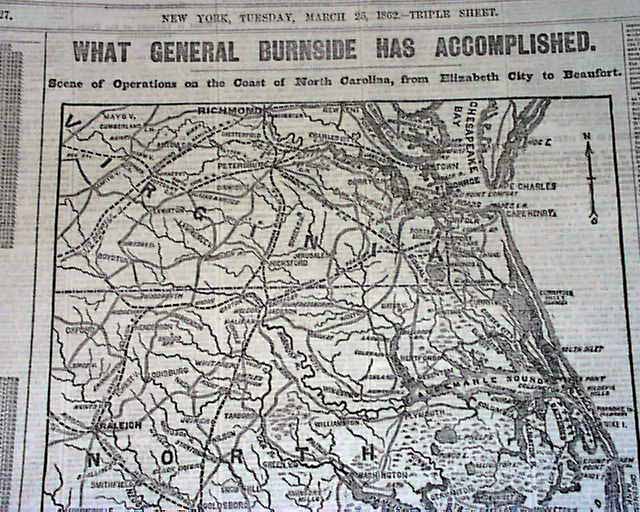 1862 Civil War Maps - North Carolina Coast... - RareNewspapers.com