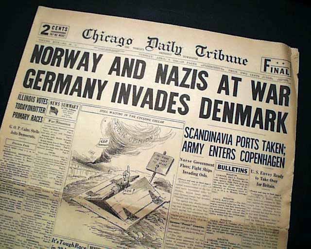 Germany invades denmark rarenewspapers