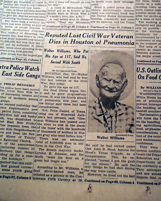 Last surviving Civil War veteran death...