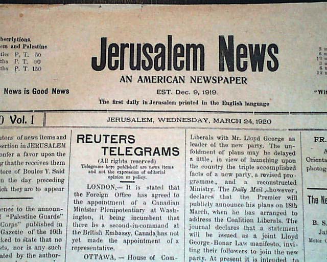 An American paper from Jerusalem... - RareNewspapers.com