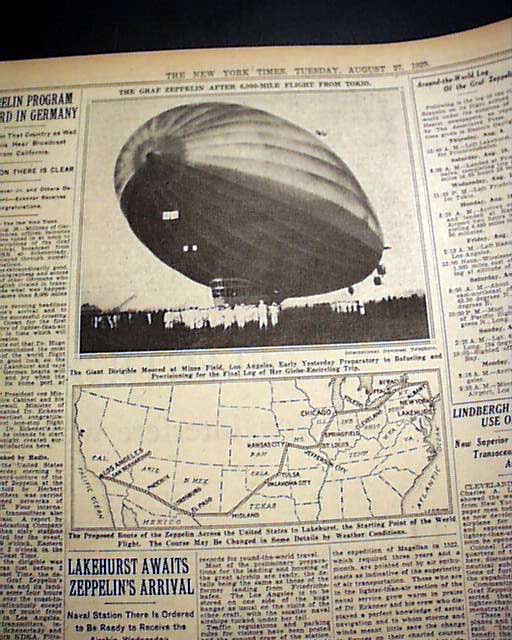 1929 Graf Zeppelin's World flight.... - RareNewspapers.com