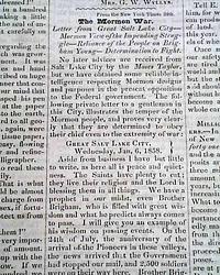 Over a full column on the impending Mormon War...