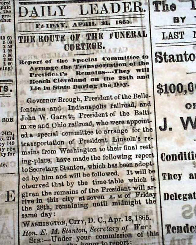 $100,000 reward for John Wilkes Booth... - RareNewspapers.com