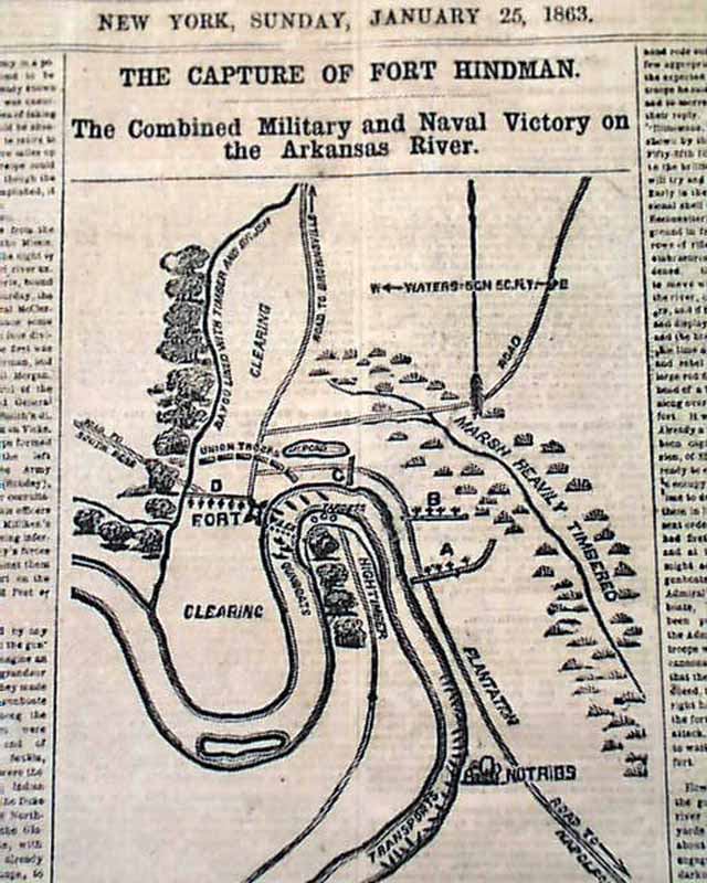 Fort Hindman, Arkansas captured... - RareNewspapers.com river capture diagram 