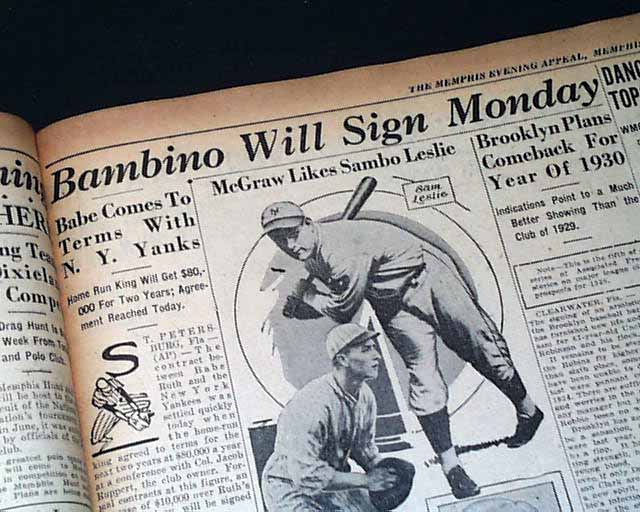 Babe Ruth Accepts Contract... - RareNewspapers.com
